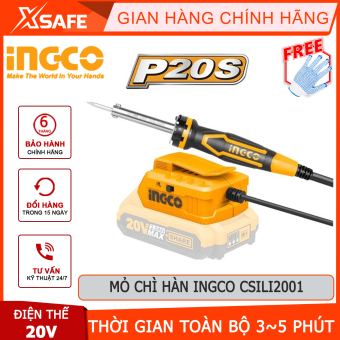 Mỏ hàn dùng pin 20v Ingco CSILI2001 | thân máy hàn chì dùng pin làm nóng chảy chì hàn để thực hiện các mối nối trên bảng mạch in PCB hoặc nối các chi tiết kim loại  [XSAFE]