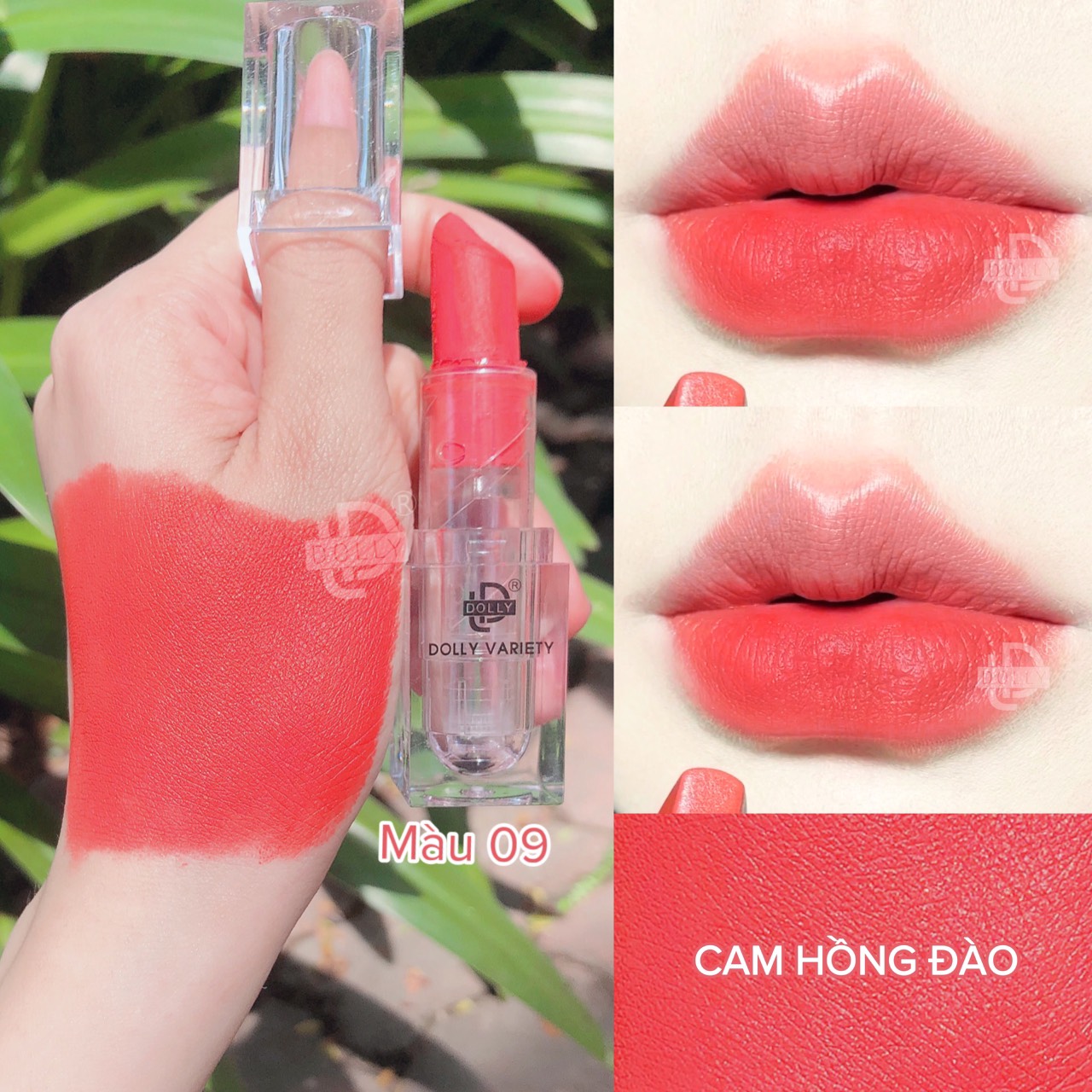 Son Sáp, Thỏi Dolly Không Chì màu Cam Hồng Đào cao cấp chính hãng