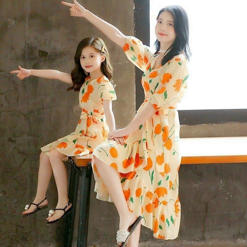 Set đầm mẹ bé siêu xinh