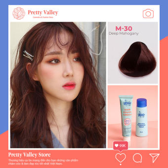 Thuốc nhuộm tóc cao cấp màu nâu gỗ Molokai 60ml M-30 [ TẶNG KÈM GĂNG TAY + CHAI OXY TRỢ DƯỠNG TÓC ]