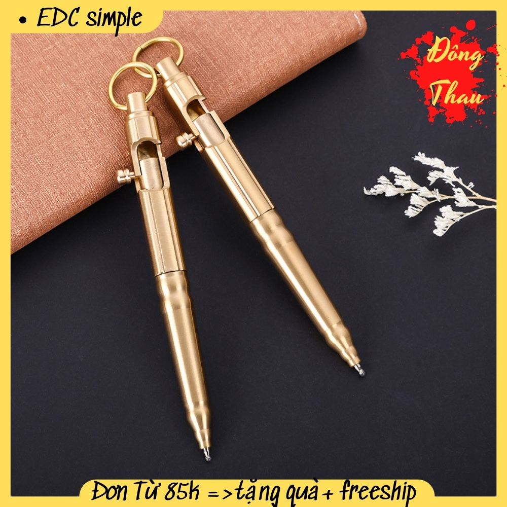 Bút ký đồng nguyên khối , bút đồng edc , bút bi bằng đồng thau dành cho dân văn phòng hoặc bút học sinh ưa độc lạ