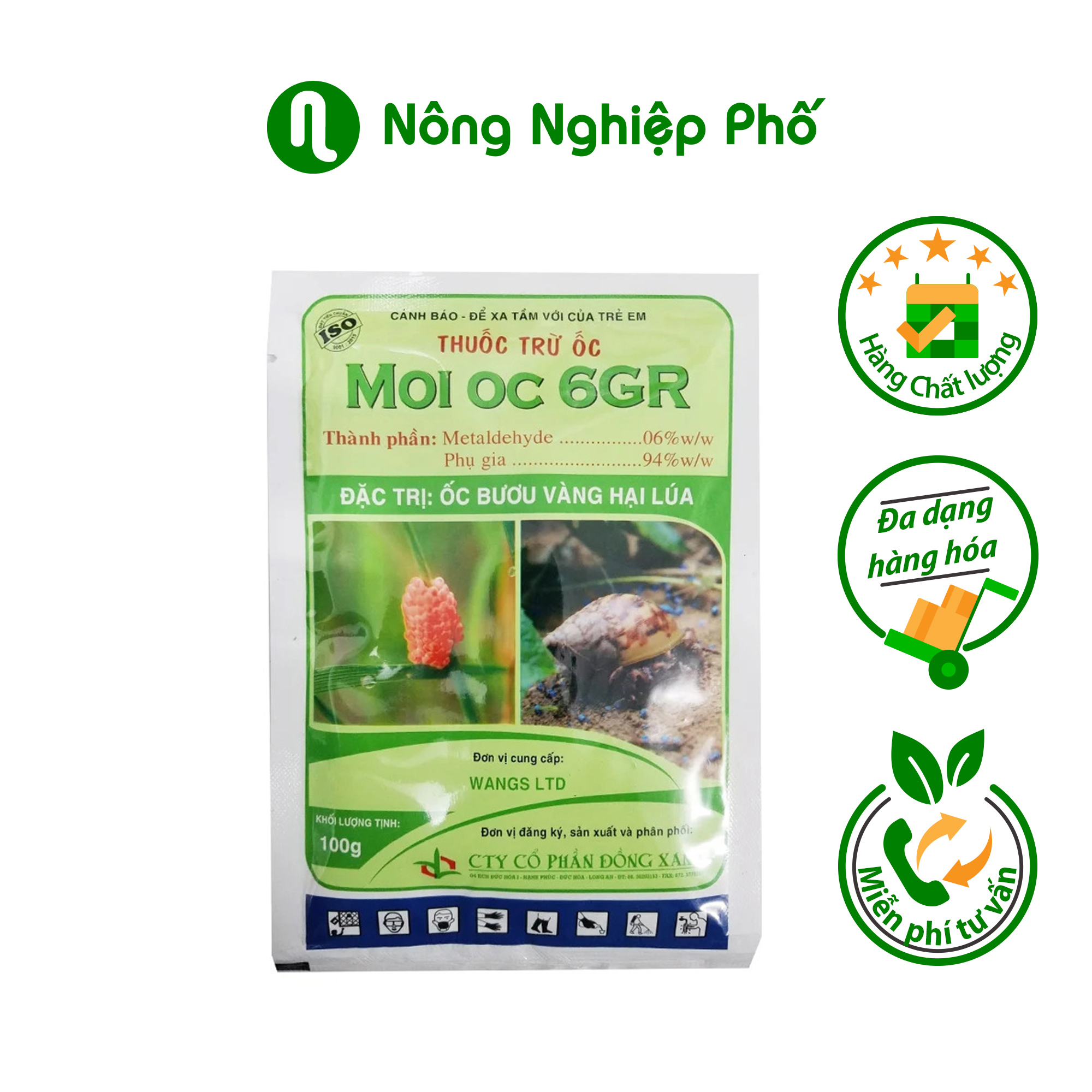 Bả trừ ốc moi oc 6gr - gói 100 gram - nông nghiệp phố