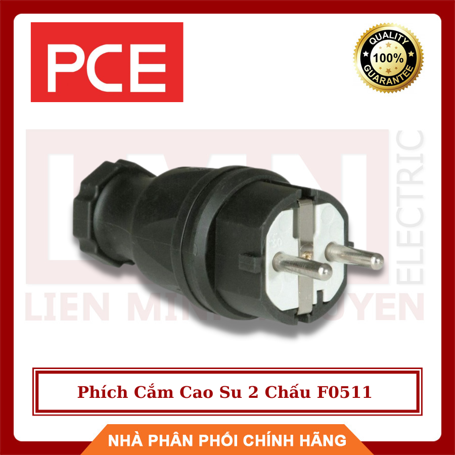 Phích cắm cao su 2 chấu f0511 pce - hàng chất lượng - bh 12 tháng
