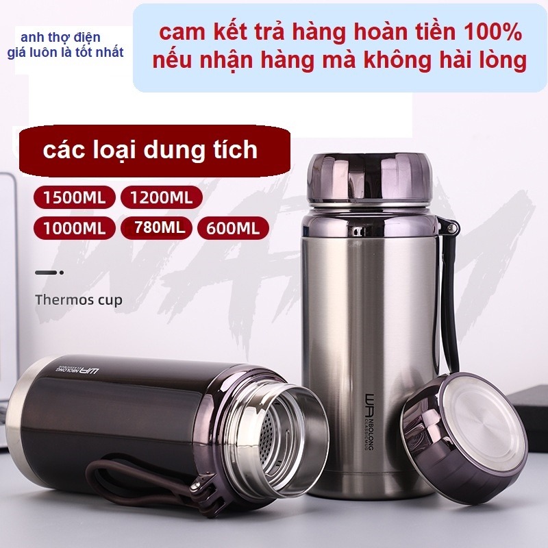 Bình Giữ Nhiệt Inox 304 Có Lưới Lọc Đá Dung Tích 1000ml - 1200ml -  1500ML Giữ Lạnh Hơn 8H ( Tặng 20k phí vận chuyển cho đơn từ 49k)