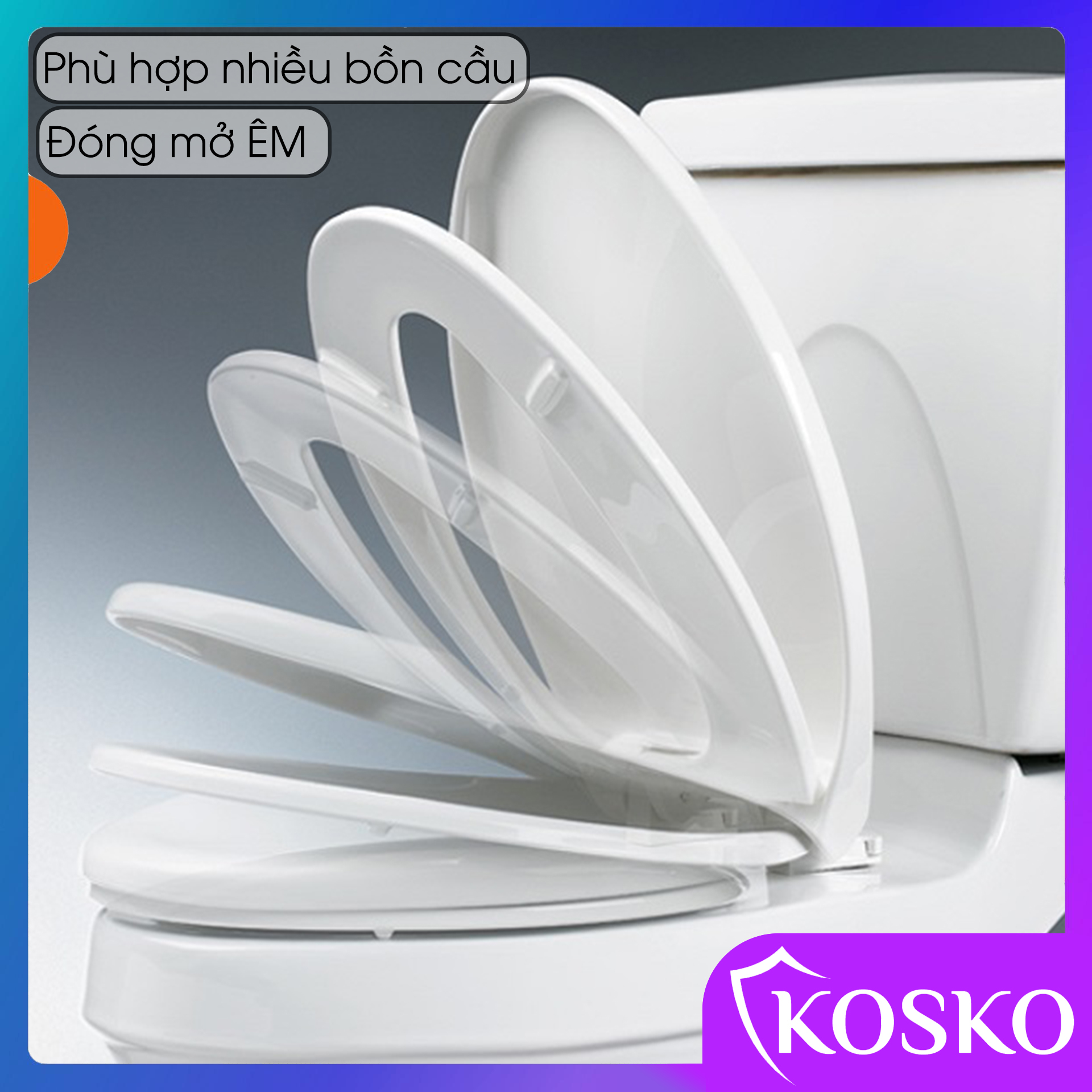 Nắp bồn cầu đóng êm, phủ bồn cầu TẶNG BỘ CHÂN ĐẾ - (Bảo Hành 12 tháng) Dễ dàng thay thế và lắp đặt Không cần gọi thợ Thông Số Kích Thước Trong Ảnh