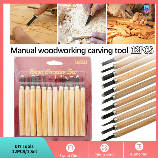 VEMOUNT 12 Cái Đục Chạm Khắc Gỗ Dụng Cụ Cắt Gỗ Cơ Bản Tự Làm Và Dụng Cụ Cầm Tay Đục Gỗ Chi Tiết Tự Làm Công Cụ