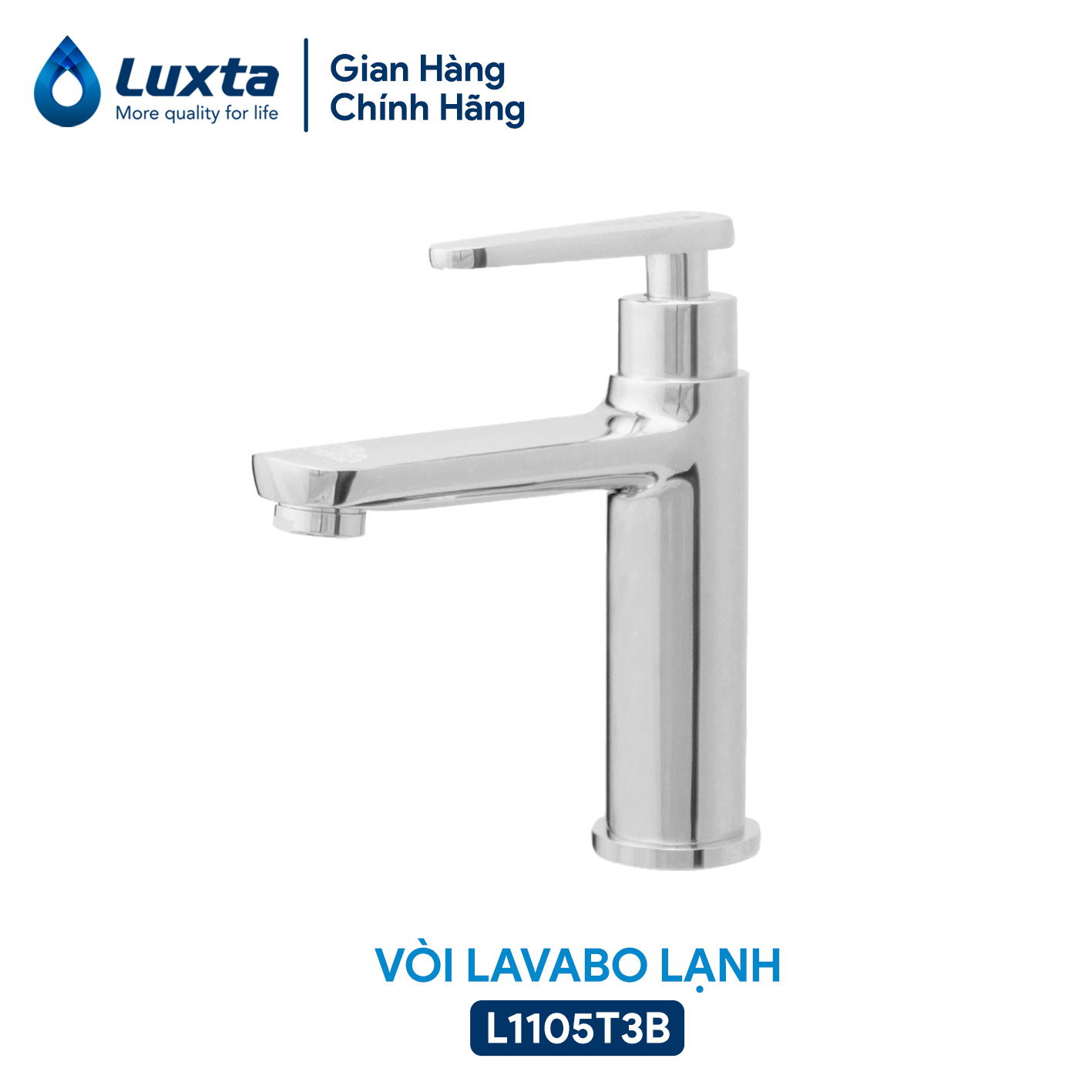Vòi chậu rửa mặt i vòi lavabo lạnh luxta l1105t3b - bảo hành 3 năm - hàng chính hãng