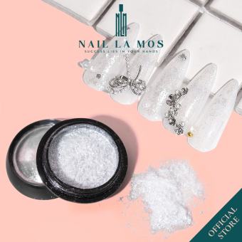 Bột kim tuyến nail màu trắng mịn - Nhũ kim tuyến trắng trang trí móng tay chuyên dụng