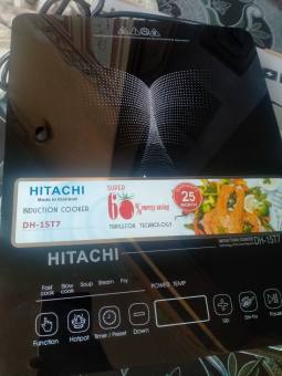 Bếp từ đơn Hitachi DH-15T7(Tặng kèm lồi nẩu) (màu đen) siêu bền, Bếp điện, Bếp từ, Bếp điện từ, Bếp lẩu, Bếp từ bền, Bếp từ chất lượng, mặt kính cường lực sáng bóng chiu được nhiệt độ  cao dễ dàng vệ sinh
