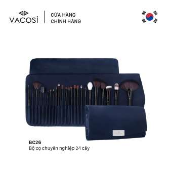 Vacosi Bộ Cọ Chuyên Nghiệp 24 Cây Master Face Brush Set BC26 (Bóp Da Xanh)