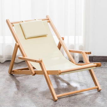 Ghế tựa lưng thư giãn khung gỗ vải Oxford dày dặn, Ghế gấp xếp thư giãn cao cấp tải trọng 150kg