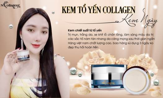 Kem Face Tổ Yến Ban Ngày NCOLLAGEN, Ngân Ncollagen - Dưỡng trắng da, kiềm dầu, đánh bay mụn