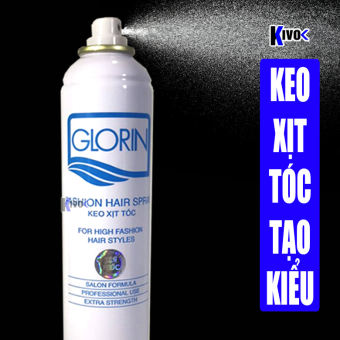 Gôm Xịt Tóc Làm Mềm Tạo Kiểu Tóc / Làm Phồng Giữ Nếp Cho Nam Nữ Salon  - Keo Vuốt Tóc Dạng Xịt / Keo Xịt Tóc Mềm Glorin Trắng 420ML - Kivo
