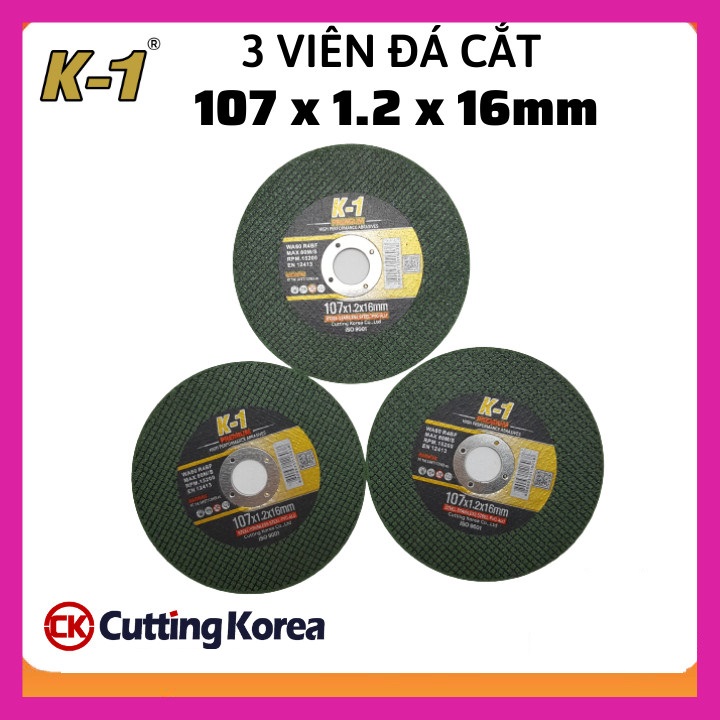 03 viên đá cắt sắt 100 | đá cắt k1 xanh | đá cắt sắt 1 tấc