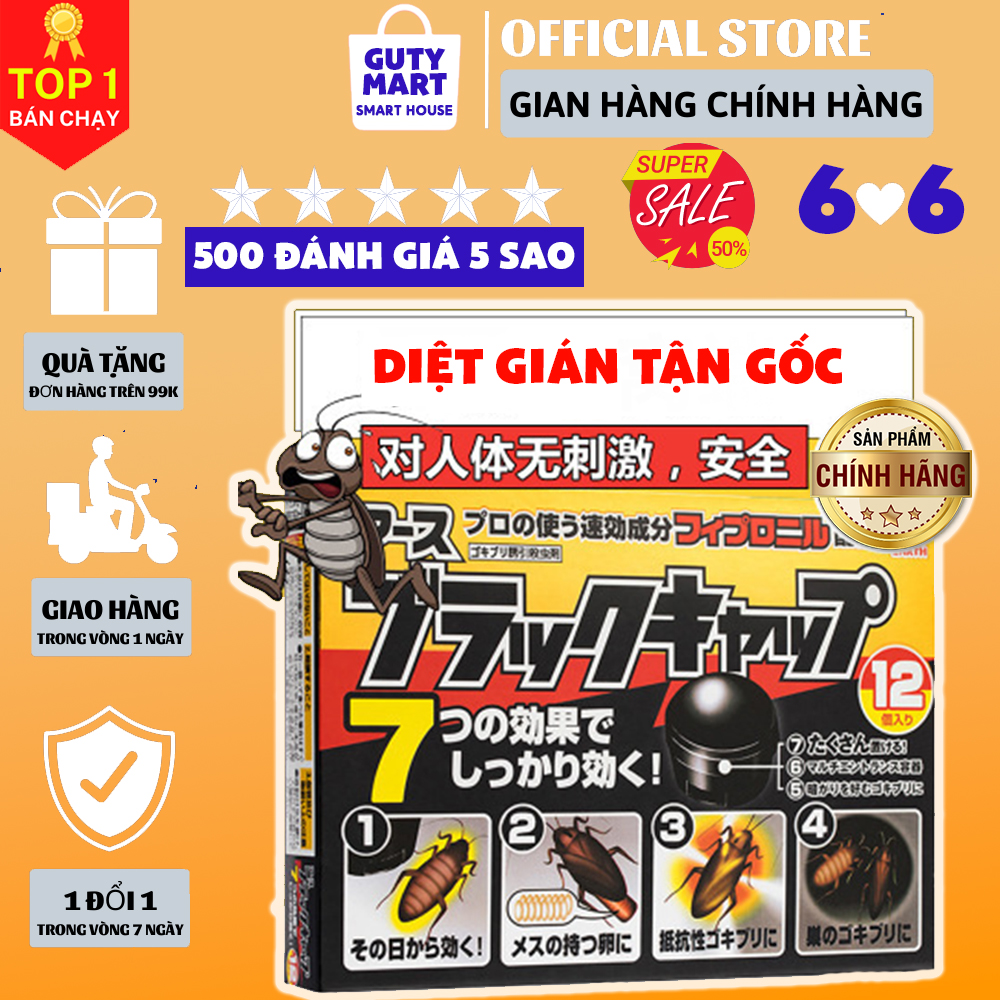 Thuốc diệt gián, chuột Nhật Bản hộp 12 viên Barracks Cap, thuốc diệt gián sinh học an toàn, hiệu quả nhanh chóng, diệt côn trùng và đuổi gián, chuột, muỗi tận gốc ra khỏi nhà, thuốc đuổi xịt chuột vĩnh viễn run away - Guty Mart