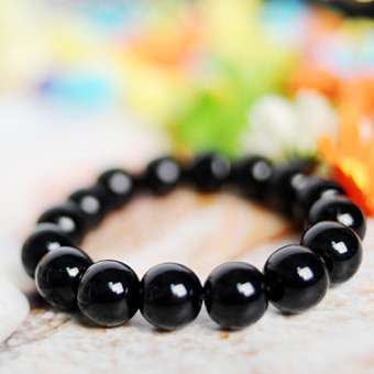 Vòng tay phong thủy đá mã não đen (black agate)