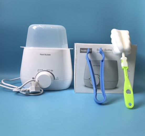 Máy hâm sữa đôi, tiệt trùng bình sữa đa chức năng Real bubee 3 in 1