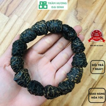 Trầm hương-Vòng tay trầm hương mắc tử  vô dầu rin, cao cấp, mùi thơm dịu nhẹ