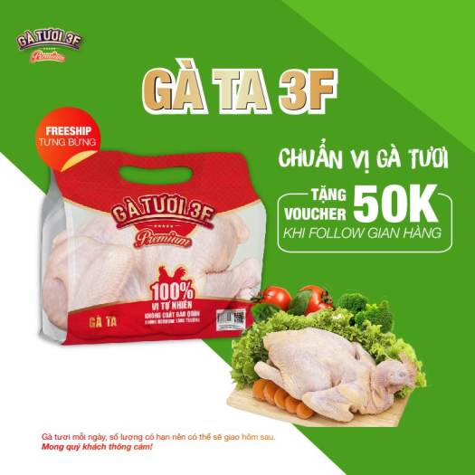 3F Gà ta giá con 1.1kg - 1.2kg [HCM]
