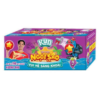 (Kèm Thẻ Sưu Tầm Quà) Thùng 24 Túi Sữa Trái Cây LiF Kun Hương Nho 110ml.