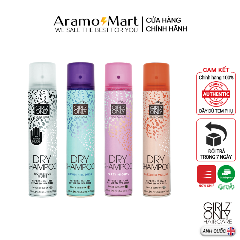 Dầu gội khô girlz only dry shampoo 200ml - anh quốc