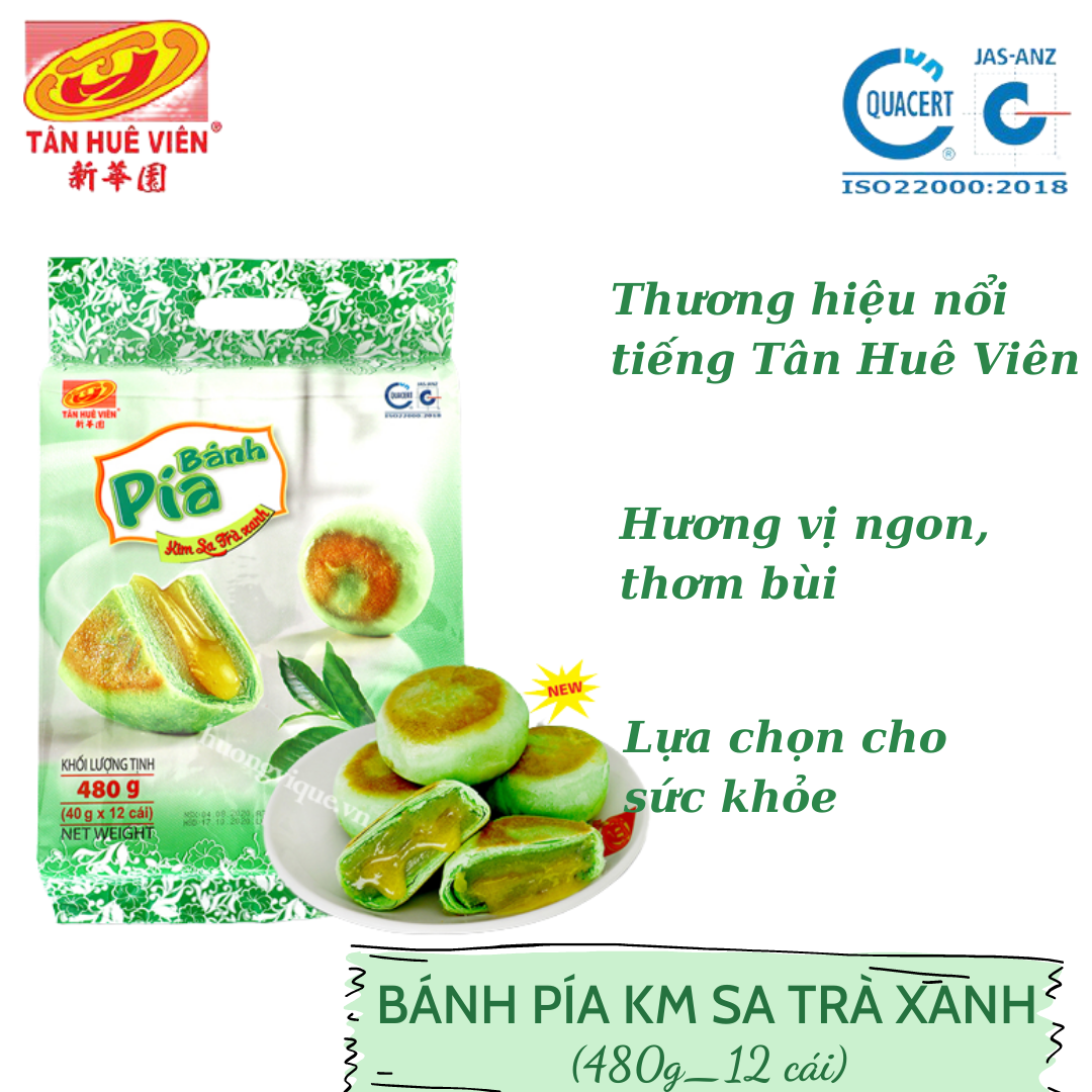 Bánh pía kim sa trà xanh
