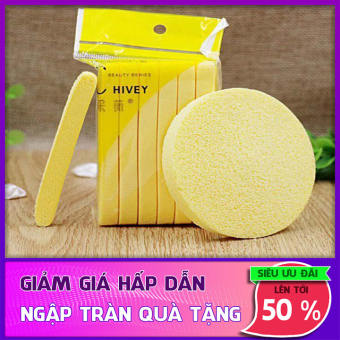 Bông Nở Rửa Mặt Bọt Biển Chivey 12 Miếng , Mút Rửa Mặt