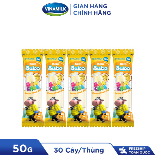 4 Thùng Kem sữa chua hương chanh dây Subo cây 50g - 30 cây/Thùng - Kem ...