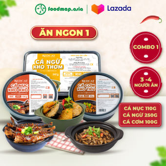 Combo Ăn Liền Cá Kho - Ăn Ngon 1 (Cá Ngừ + Cá Cơm + Cá Nục) - RedCat