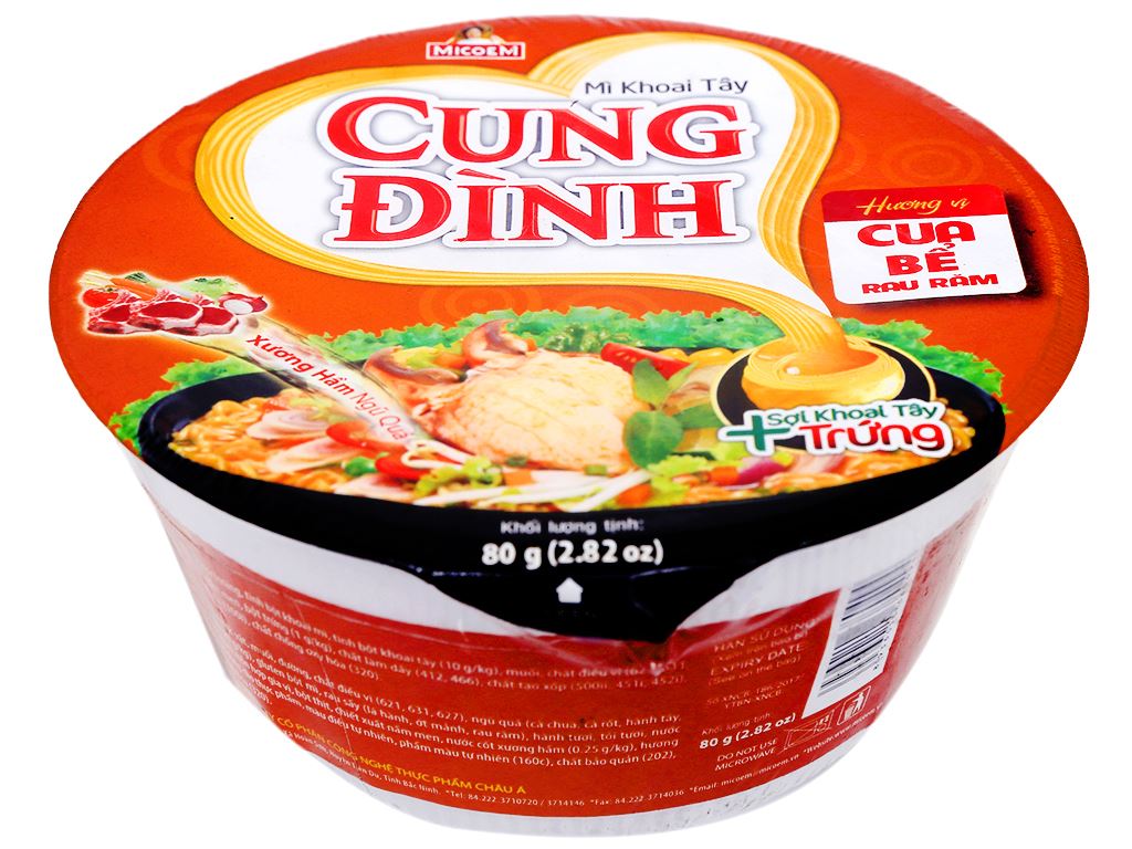 Mì khoai tây cung đình cua bể rau răm tô 80g
