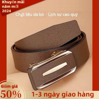 Thắt lưng nam da cao cấp, Thắt Lưng Da Nam Khóa Tự Động Cao Cấp Thắt Lưng Nam Mặt Xoay Chính Hãng,  Bản To 3,5cm
