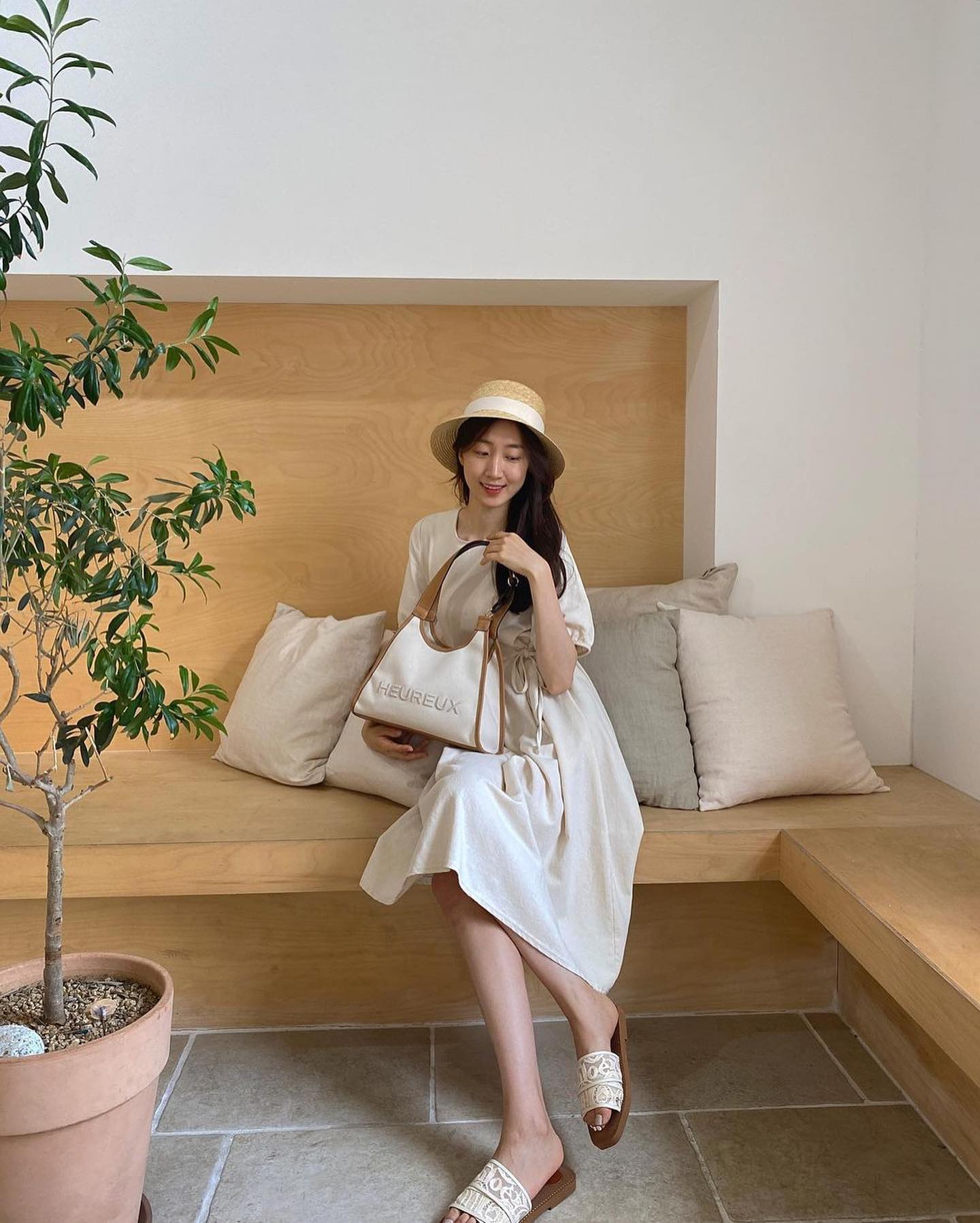 ☆人気☆HEUREUX BY STELLA☆Voyage BCI cotton Shopper ba.g☆ Heureux Voyage BCI Cotton Tote Bag Ivory, Women's Fashion