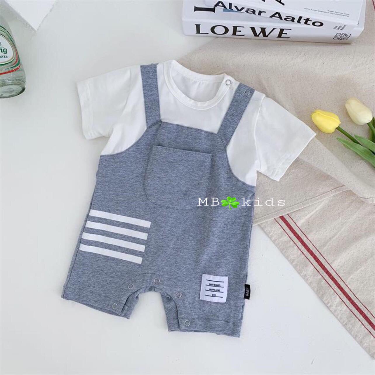 Set Yếm cho bé Thời Trang Cho Bé Trai Chất cotton Thoáng Mát