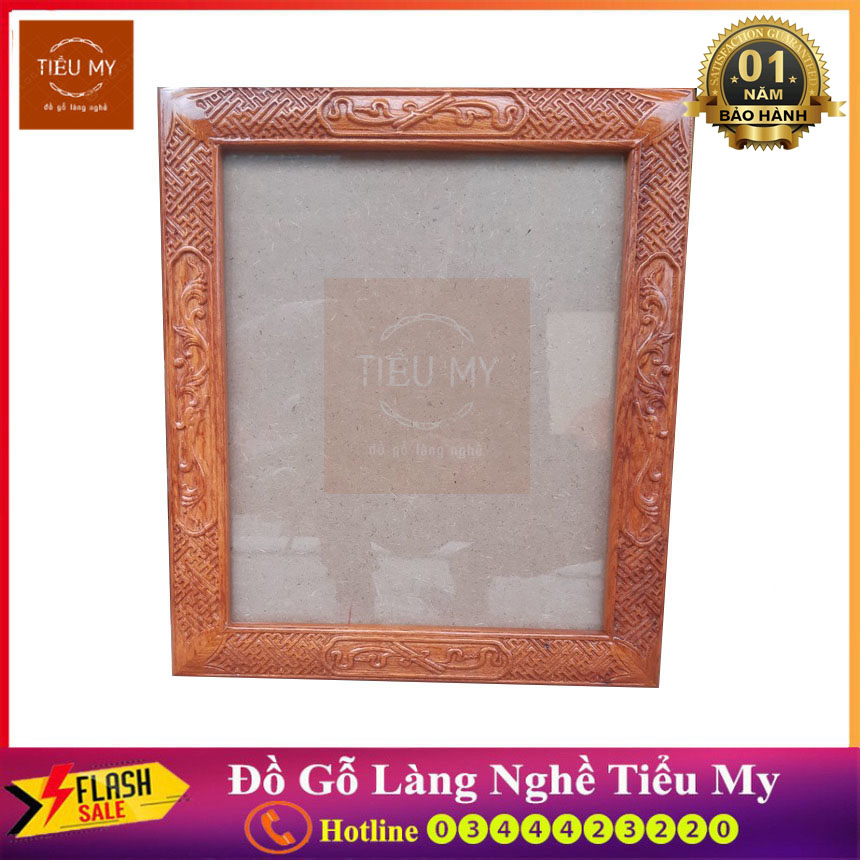 Khung Ảnh Treo Tường, Khung Ảnh thờ treo, khung trạm gấm và hoa lá tây, hàng gỗ hương KT 20x30 và 25x35cm