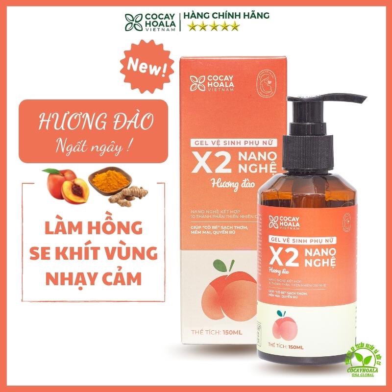 Dung dịch vệ sinh Phụ nữ Gel X2 Nano Nghệ Mềm Mại Lưu Hương 24h Cỏ Cây Hoa Lá- 150ml