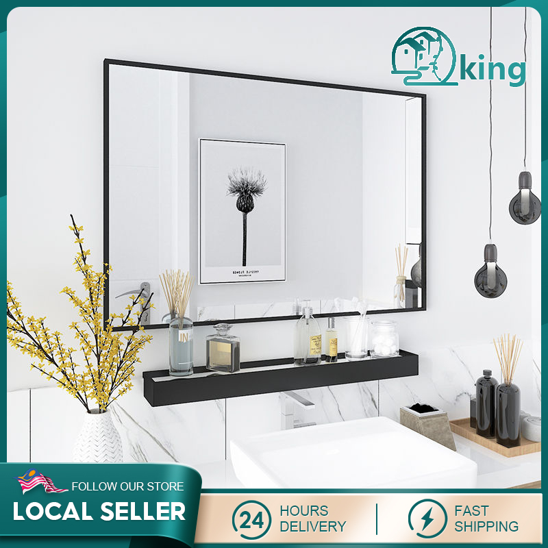 Gambar KING Bathroom Mirror  Square decorative mirror Dressing Mirror and shelf mirror only Cermin Bilik Mandi Toilet Mirror??