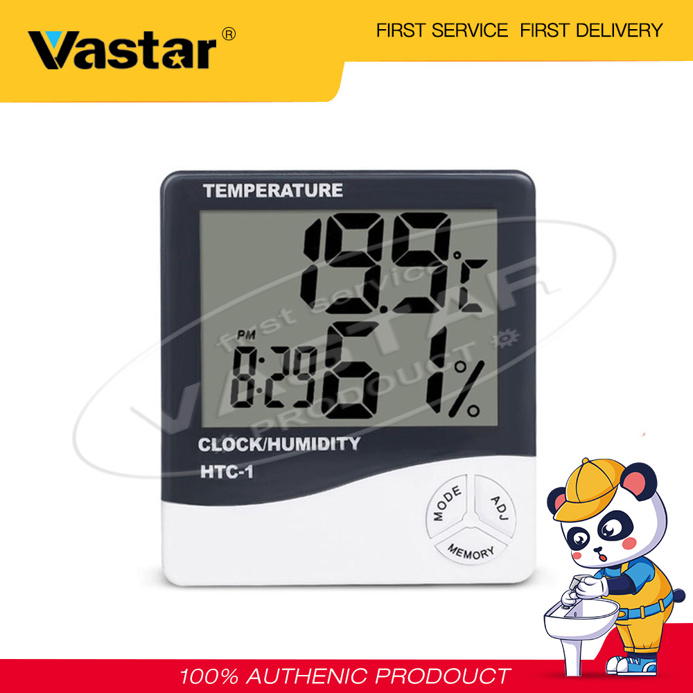 Vastar Thiết bị điện tử LCB kỹ thuật số nhiệt kế đo độ ẩm dùng như 1 máy dự báo thời tiết, đồng hồ báo thức -INTL