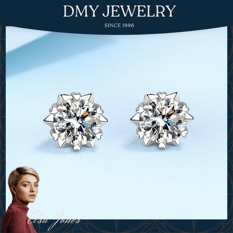 DMY Jewelry Diamond Ring For Women/Moisanite Ring/Moissanite Diamond Ring/Moissanite Jewelry/Woman Jewellery Ring/925 Silver Ring/Silver Ring Women/Moissanite Ring Gra/Moissanite Ring 0.5 Caret/Moissanite Diamond Party Jewelry Snowflake Stud Earrings