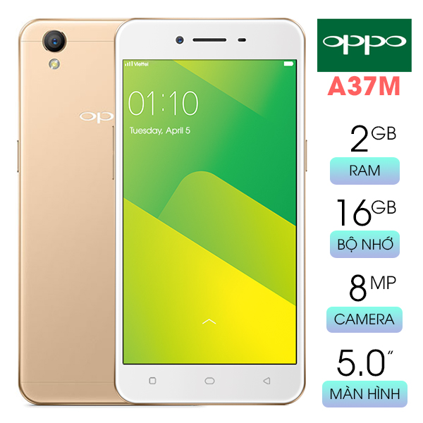 [MIỄN PHÍ SHIP] Oppo A37 2 sim giá rẻ bảo hành 6 tháng Ram 2GB bộ nhớ 16gb (TẶNG KÈM ỐP LƯNG + SẠC)