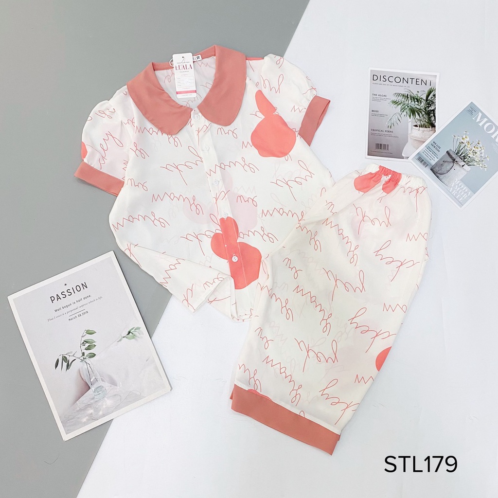 Đồ ngủ nữ pijama, bộ mặc nhà, chất liệu lụa latin, mềm mịn, thấm mồ hôi, Sam pijama SAM17