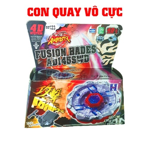 Con quay vô cực có hộp BEYBLADE 3016 con vụ fusion hades ad145swd 4d system đồ chơi trẻ em không dùng pin