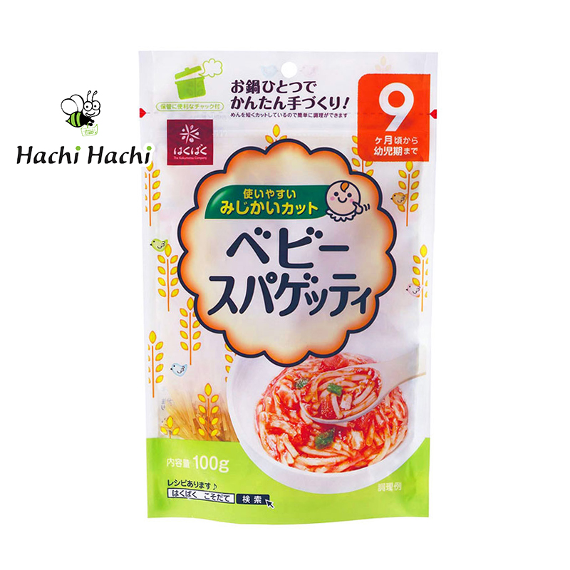 Mì baby Spaghetti Hakubaku 100g không muối Cho bé từ 9 tháng - Hachi Hachi