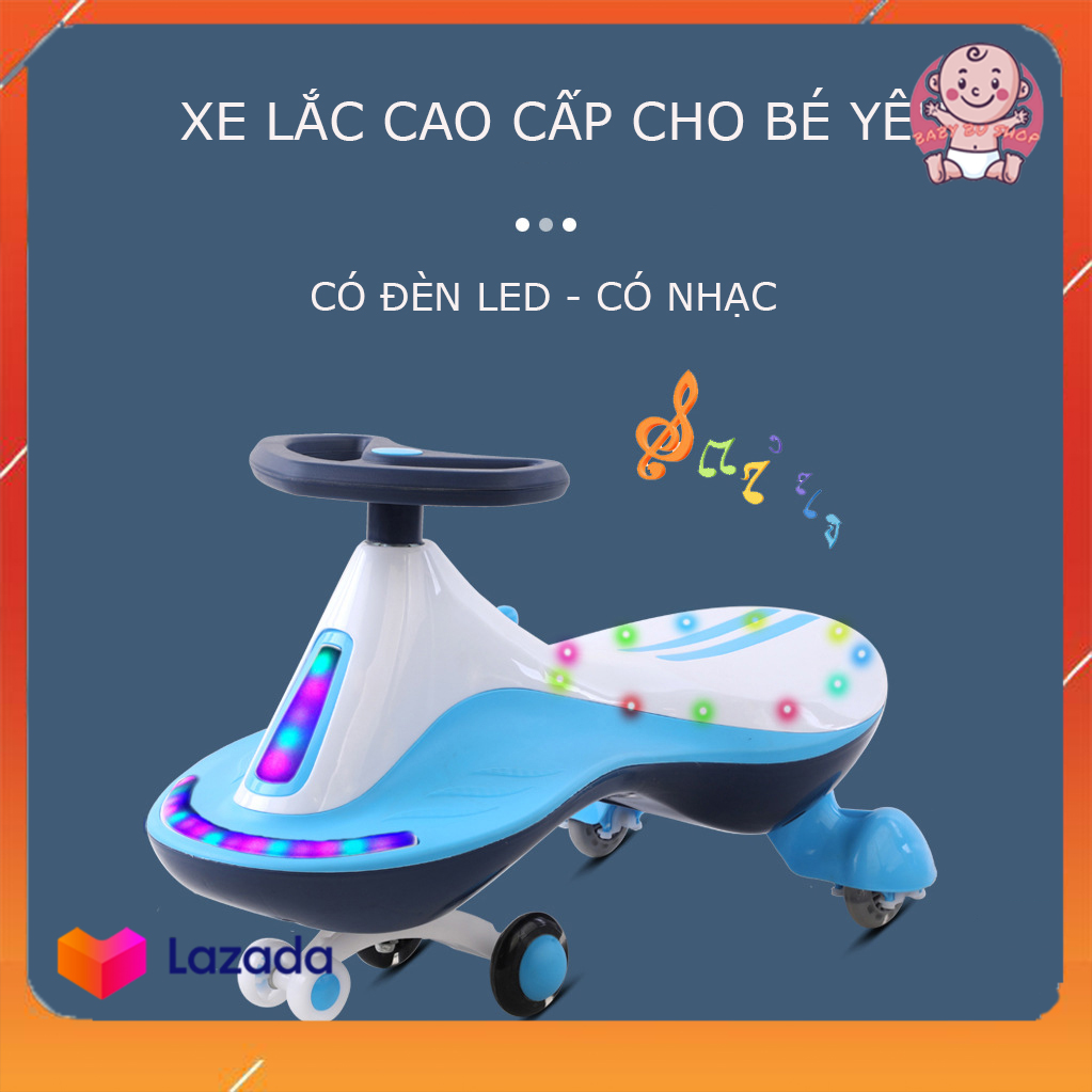 Xe chòi chân, Xe lắc, Xe đẩy, Xe lắc kiểu mới có nhạc và đèn led cao cấp cho bé thỏa sức vận động tăng cường thể chất cho bé
