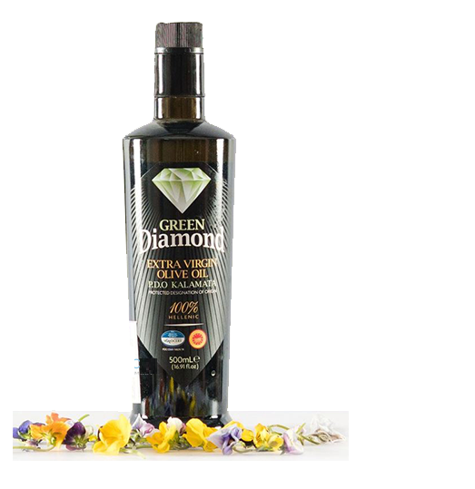 Dầu oliu nguyên chất P.D.O Kalamata hiệu Green Diamond 500ml