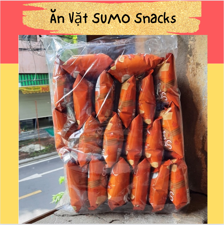 Bịch 20 gói bim bim snack bí đỏ vị bò nướng oishi 6/8g-ăn vặt sumo snack