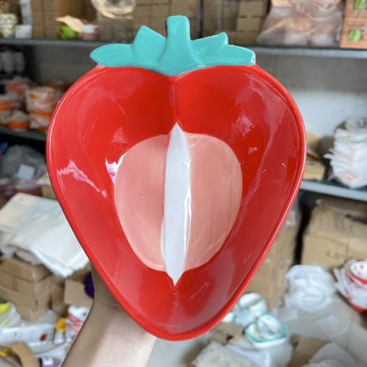 Set Bát Đĩa Chén Dĩa Sứ 🍓Màu Đỏ🍓 Bát Ăn Cơm, Tô Sứ Decor Dễ Thương