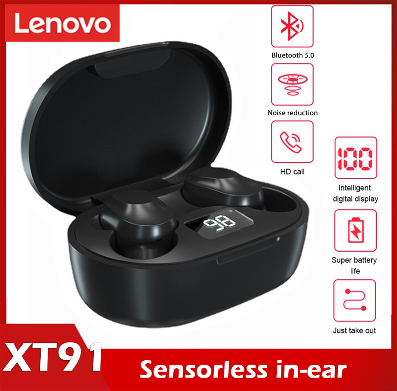 Tai nghe không dây lenovo xt91 tws, tai nghe nhạc điều khiển cảm ứng, tai nghe nhét tai bluetooth chống nước giảm tiếng ồn có mic