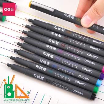 Bộ 9 bút line đi nét nhiều màu ngòi bọc kim loại 0.5mm viết caligraphy typograph thư pháp trang trí sổ tay học sinh S572