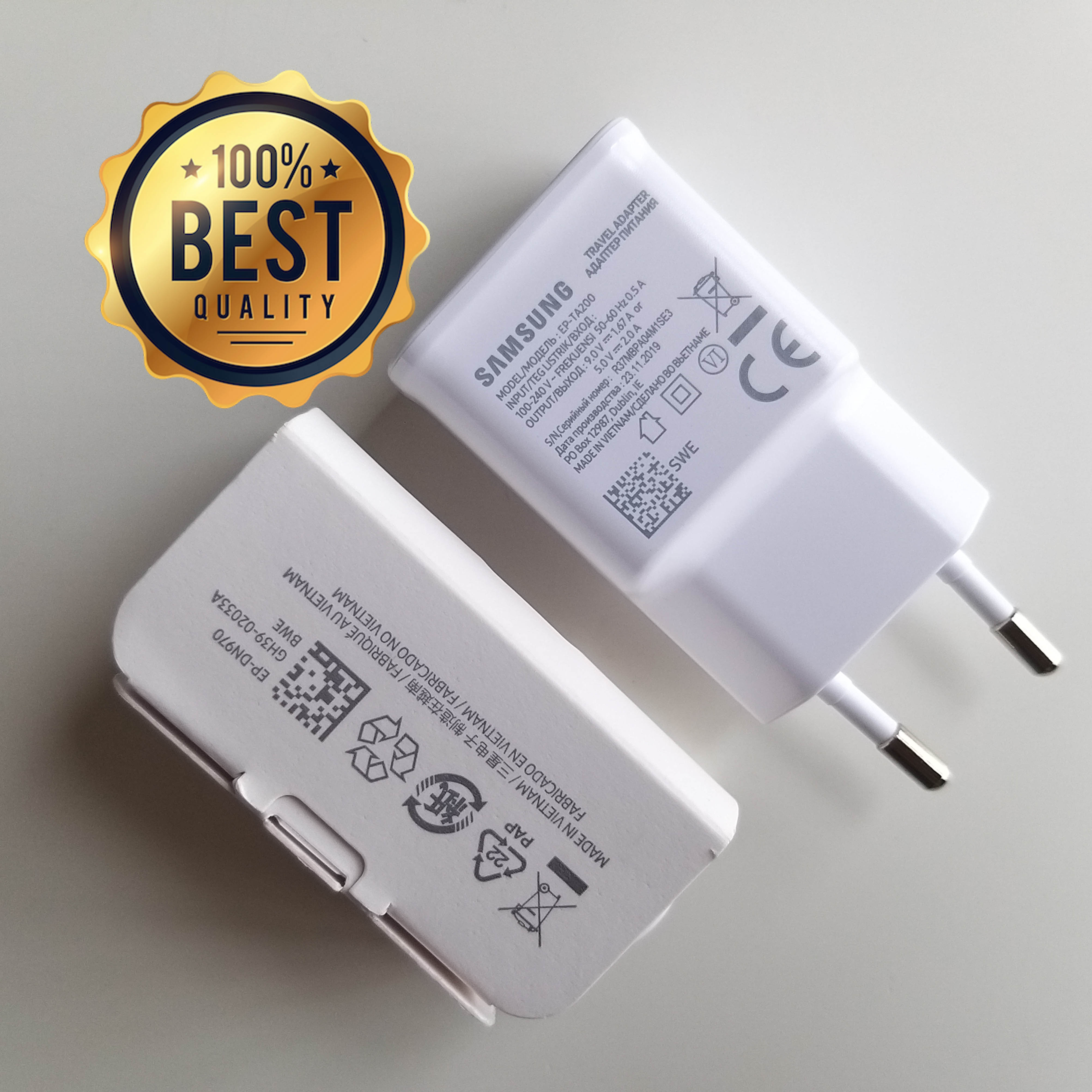 Bộ sạc nhanh dùng cho Samsung A20 (Cam Kết Sạc ZIN) (Adaptor Trắng nhám + Cable chuẩn type C) (Fast Charging)