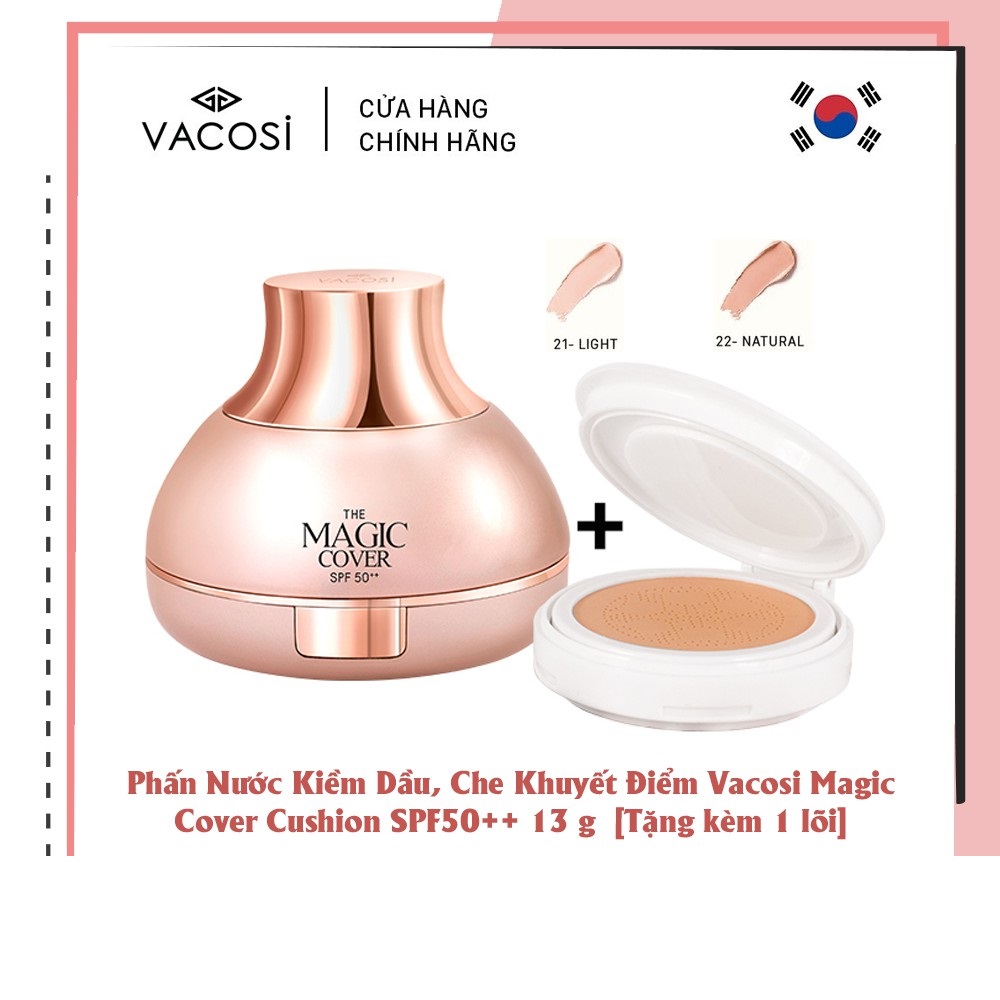 Phấn nước trang điểm vacosi 13g magic cover cushion spf50++
